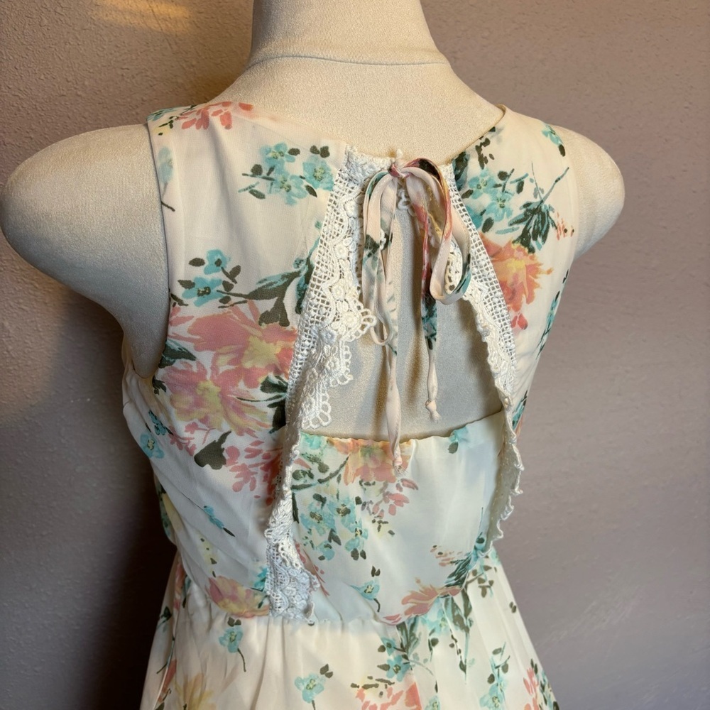 #0086 Lily Rose Sleeveless Floral Dress, size S - Picture 3 of 4
